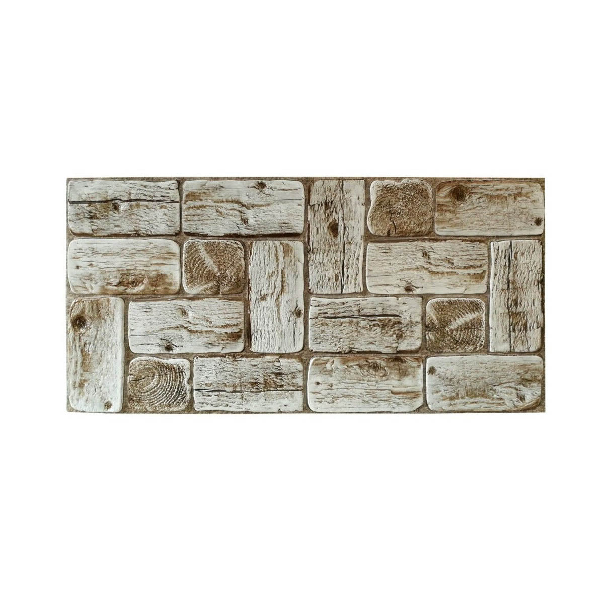 Pannello decorativo in PVC rivestimento parete finto legno TRONCHI DI PINO CHIARO 96x48cm 2 Pz 1 Mq - PlastiWood(14556464)