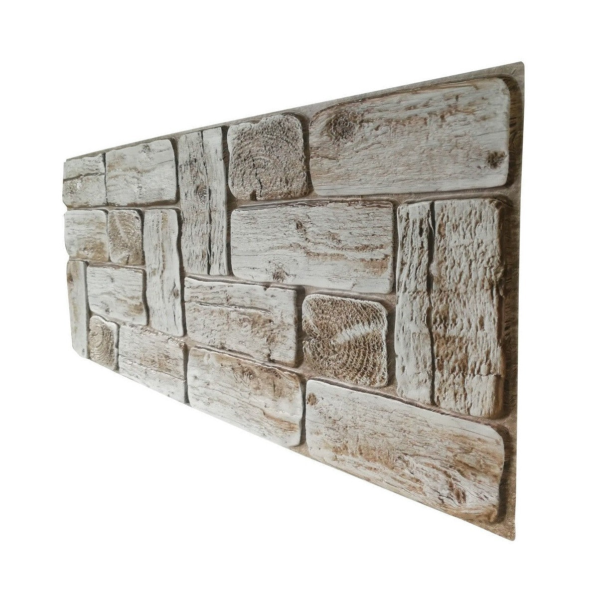 Pannello decorativo in PVC rivestimento parete finto legno TRONCHI DI PINO CHIARO 96x48cm 2 Pz 1 Mq - PlastiWood(14556465)
