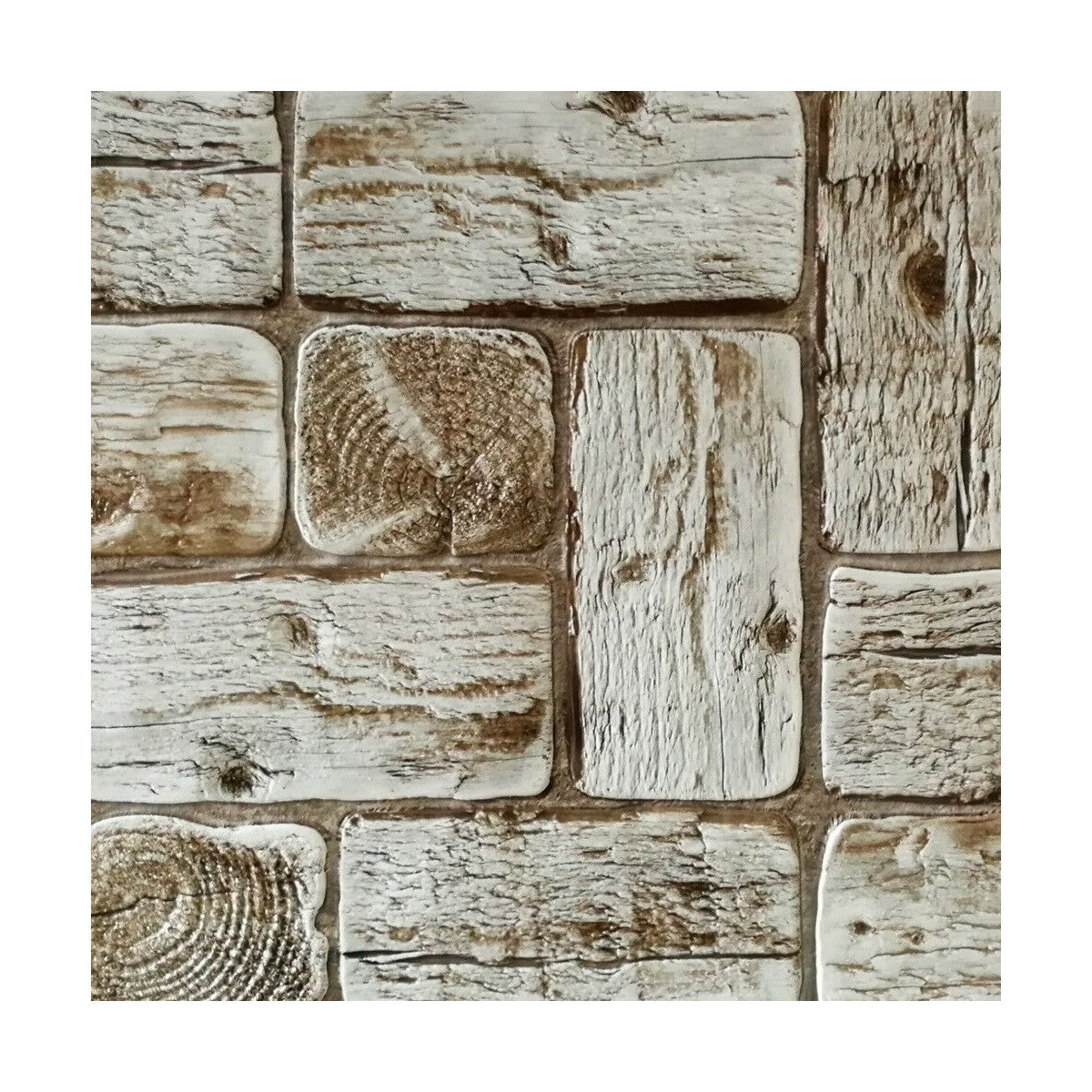 Pannello decorativo in PVC rivestimento parete finto legno TRONCHI DI PINO CHIARO 96x48cm 2 Pz 1 Mq - PlastiWood (14556467)