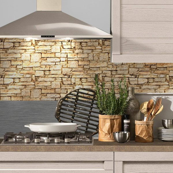 PIETRA DI SIVIGLIA - Paraschizzi da cucina in PVC flessibile - Misura 120x60cm spessore 3mm - PlastiWood (14556629)