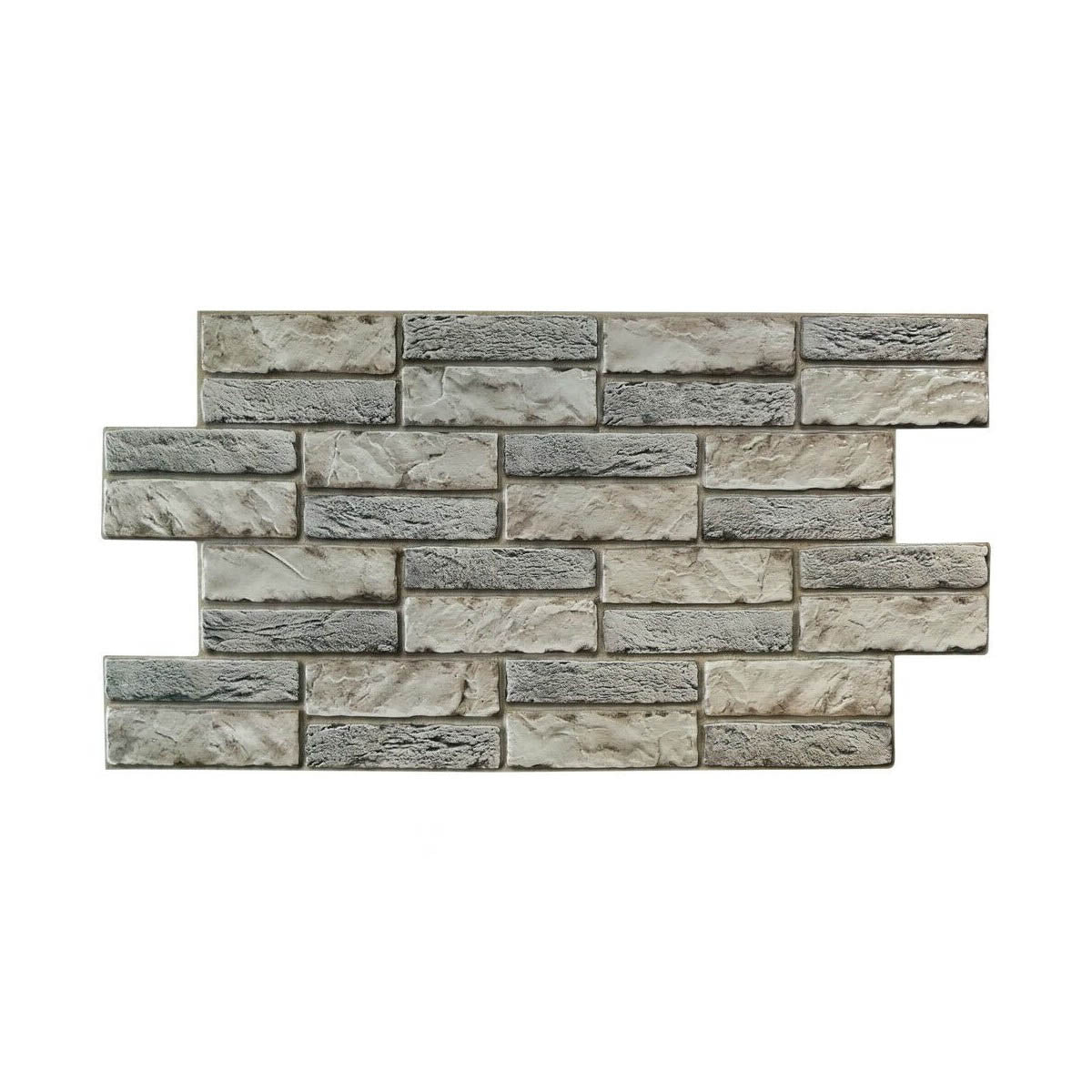 Pietra Espansa Chiara - Pannelli parete in PVC finta pietra chiara effetto 3D 98x48cm x 0.4mm - PlastiWood(14556631)