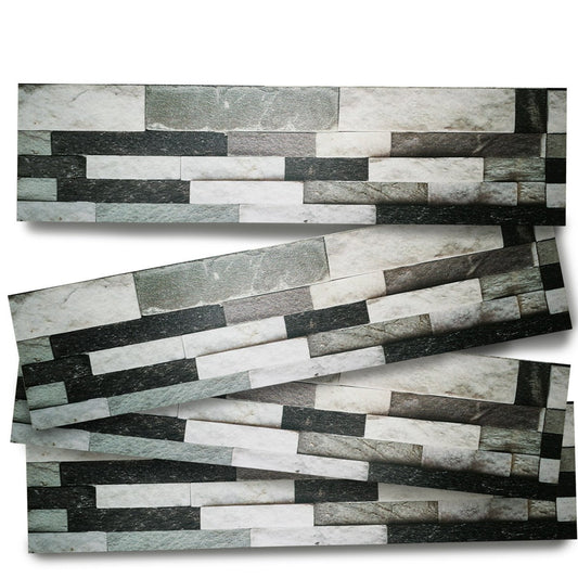 PIETRA MIX pannello finta Pietra In EPS Resinato Listello Misura 100x25 Cm. Pezzi 4 Totale 1 Mq - PlastiWood (14556635)