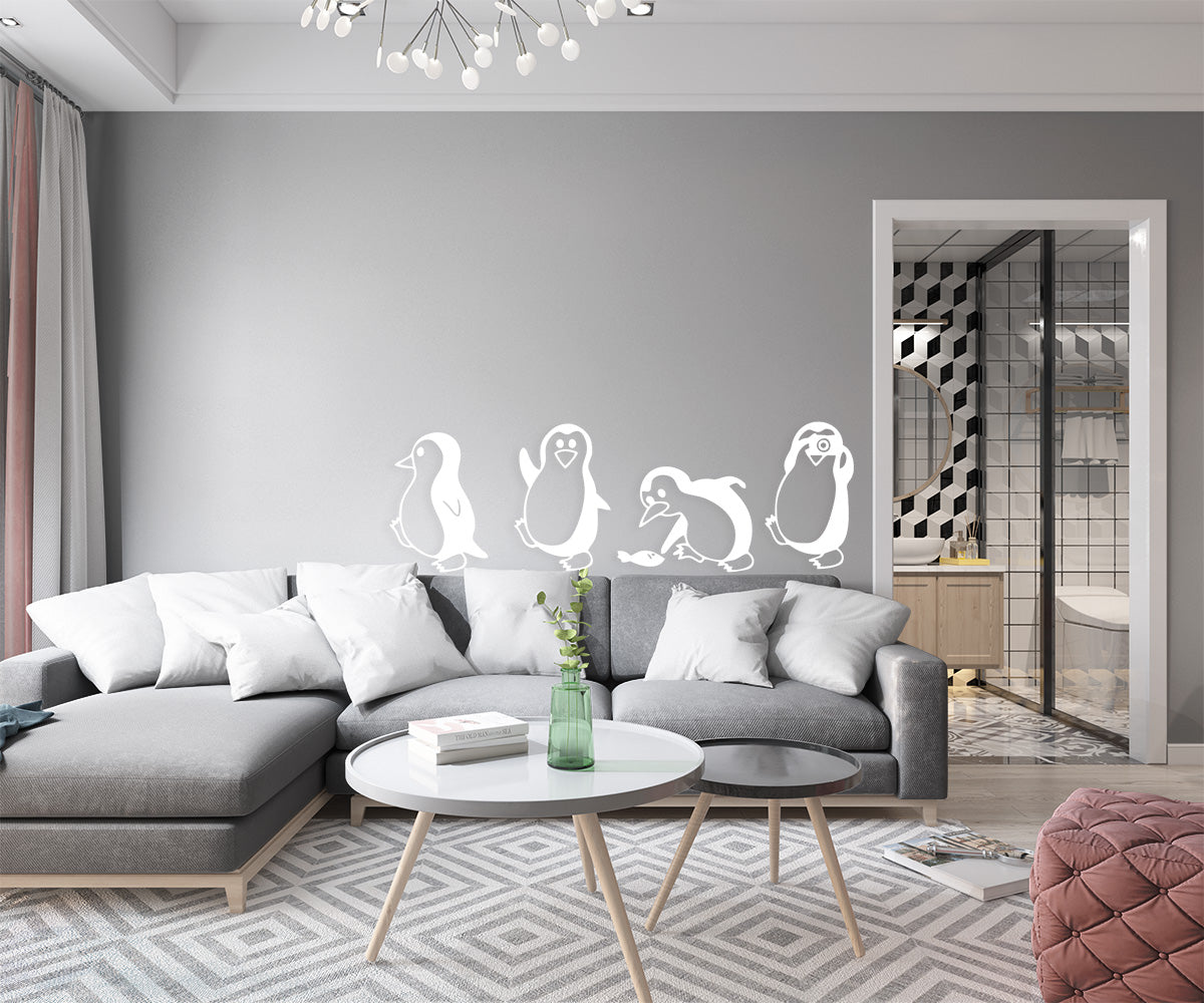 PINGUINS - Adesivo murale wall sticker in vinile 40x125 cm - PlastiWood (14556675)