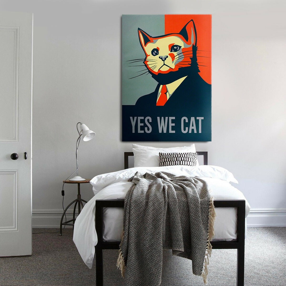 Quadro Canvas su telaio in legno Locandina YES WE CAT - PlastiWood (14557016)