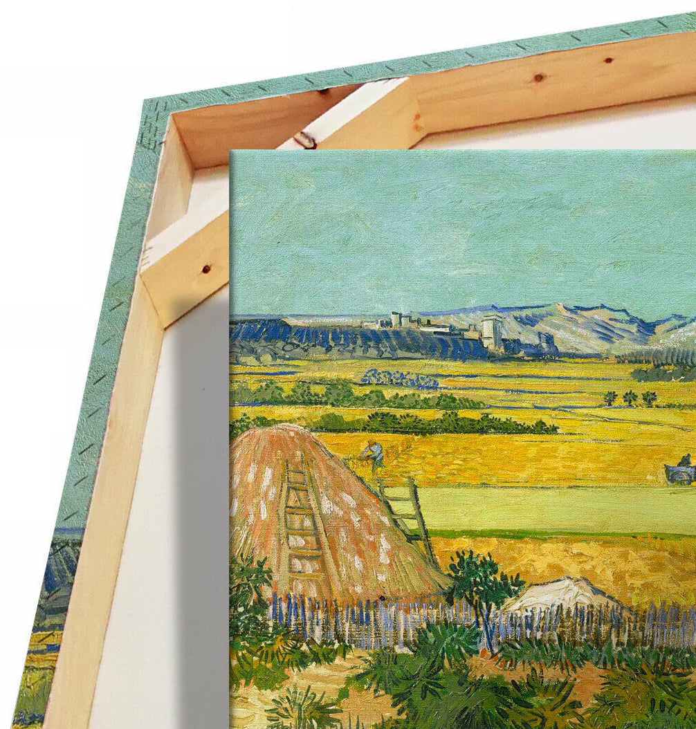 Quadro Canvas su telaio in legno Paesaggio con Carro Blu - Van Gogh - PlastiWood(14557023)