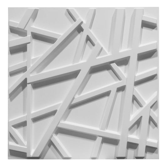 RANDOM bianco - Pannello parete in PVC a rilievo 3D - 50cmX50cm - 1 Pz - PlastiWood (14557157)