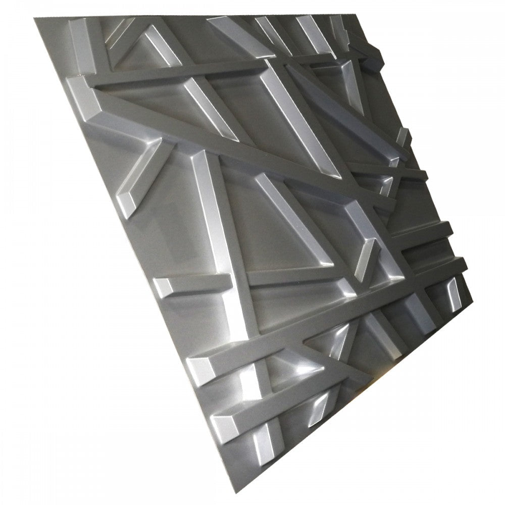 RANDOM grigio-metal-opaco - Pannello parete in PVC a rilievo 3D - 50cmX50cm - 1 Pz - PlastiWood(14557168)