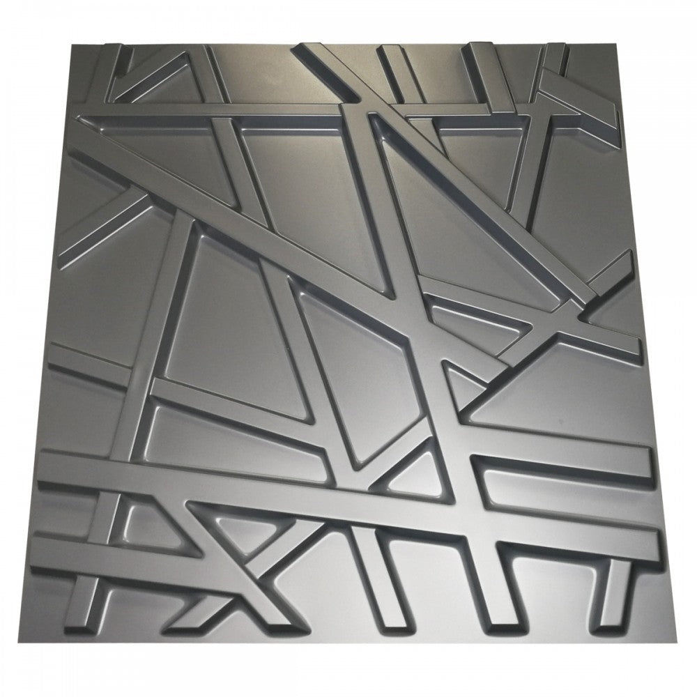 RANDOM grigio-metal-opaco - Pannello parete in PVC a rilievo 3D - 50cmX50cm - 1 Pz - PlastiWood(14557170)