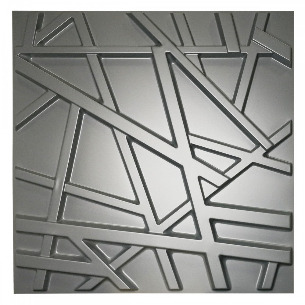 RANDOM grigio-metal-opaco - Pannello parete in PVC a rilievo 3D - 50cmX50cm - 1 Pz - PlastiWood(14557171)