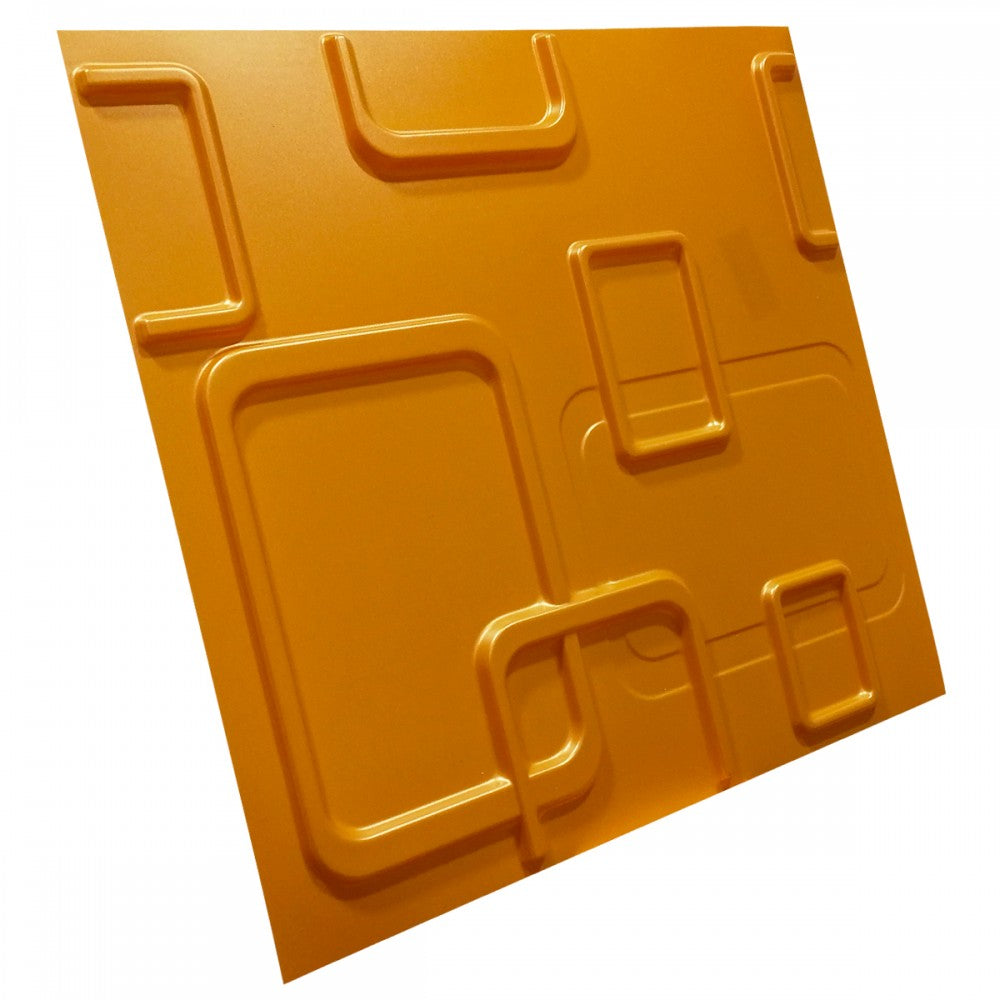 SMART giallo-metal-opaco - Pannello parete in PVC a rilievo 3D - 50cmX50cm - 1 Pz - PlastiWood(14557725)