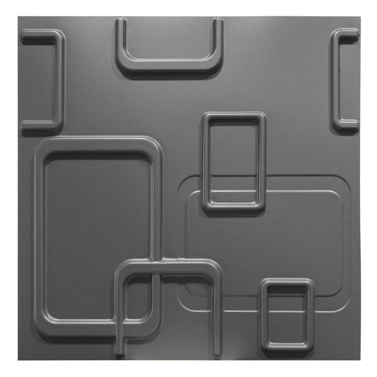 SMART grigio-metal-opaco - Pannello parete in PVC a rilievo 3D - 50cmX50cm - 1 Pz - PlastiWood (14557730)