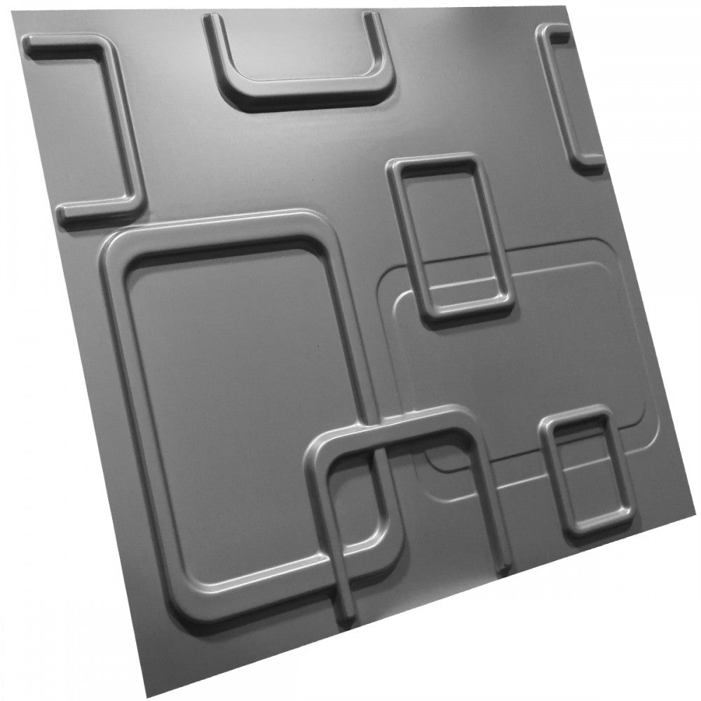 SMART grigio-metal-opaco - Pannello parete in PVC a rilievo 3D - 50cmX50cm - 1 Pz - PlastiWood(14557731)