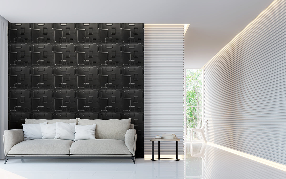 SMART Nero - Pannello Parete In PVC A Rilievo 3D - 50cmX50cm - 1 Pz - PlastiWood (14557737)