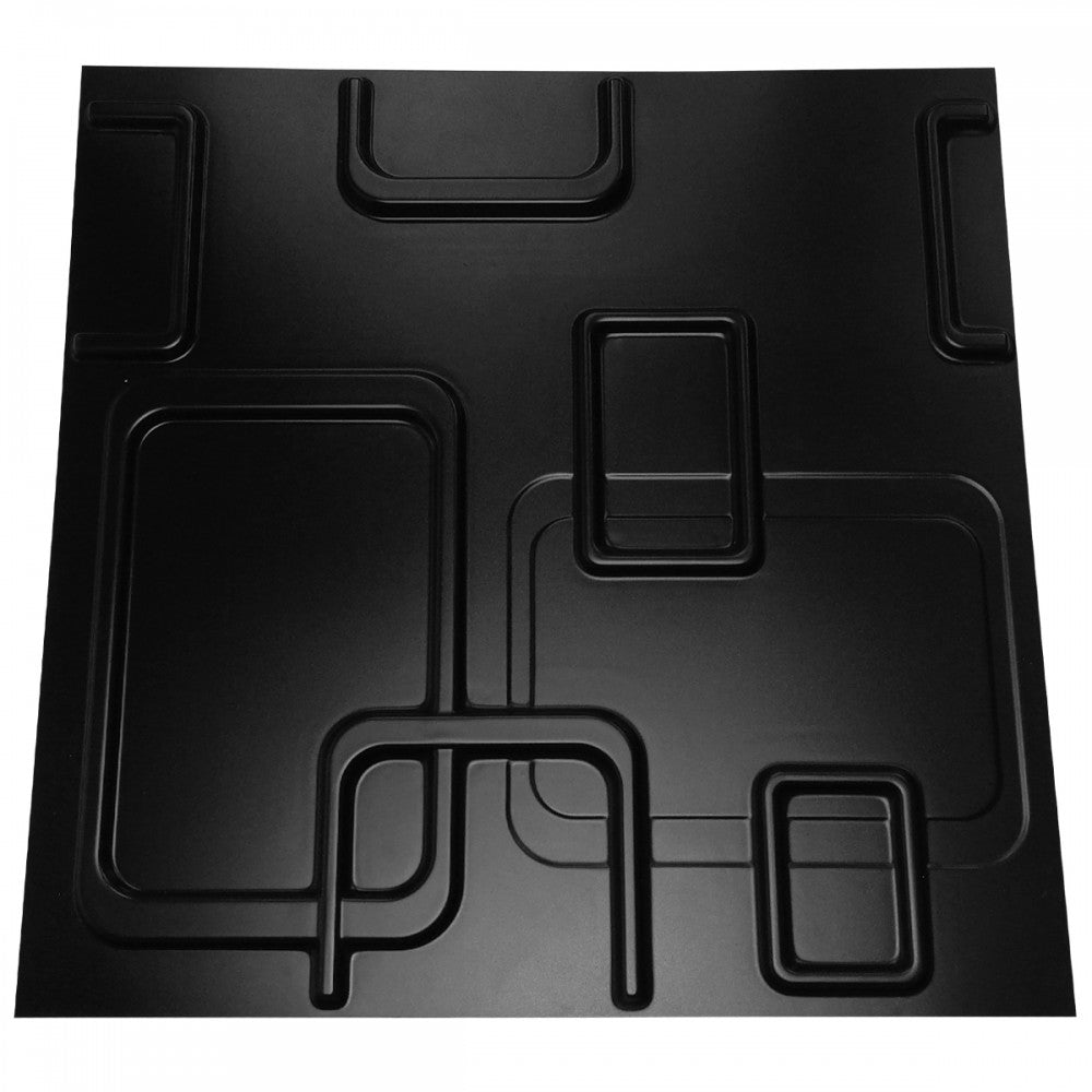 SMART Nero - Pannello Parete In PVC A Rilievo 3D - 50cmX50cm - 1 Pz - PlastiWood(14557738)