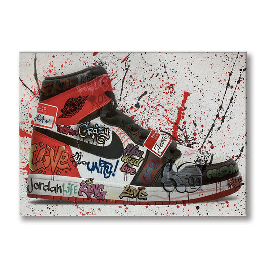 Sneakers Paint -  Quadro Canvas Contemporaneo su telaio in legno - PlastiWood