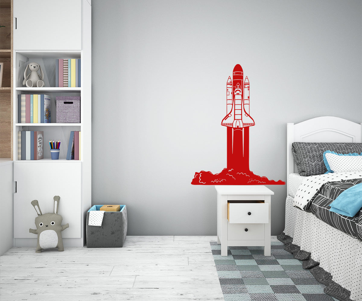 SPACE SHUTTLE - Adesivo murale wall sticker in vinile 55x70 cm - PlastiWood (14557793)
