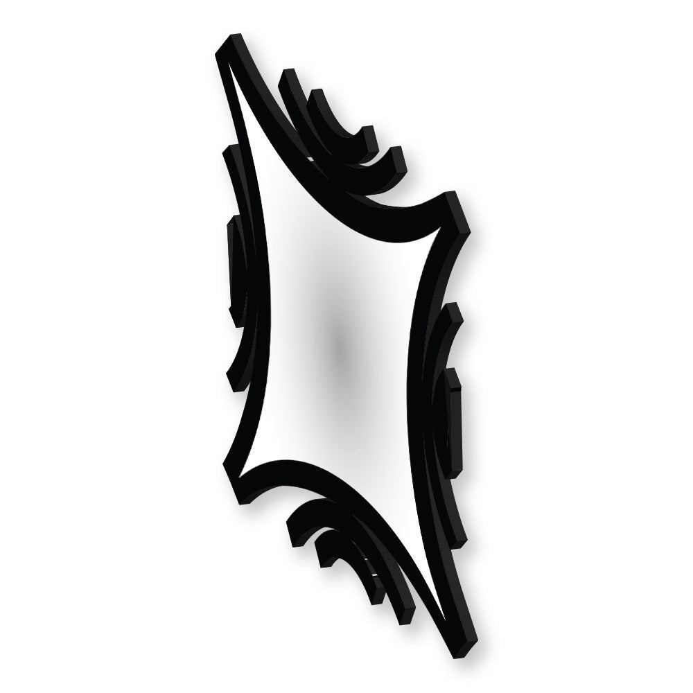 Specchio infrangibile in PVC alta densità modello INSIDE ME colore nero misura 70x50 cm - PlastiWood (14557845)