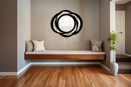 Specchio infrangibile in PVC alta densità modello VORTEX colore nero misura 70x60 cm - PlastiWood (14557862)