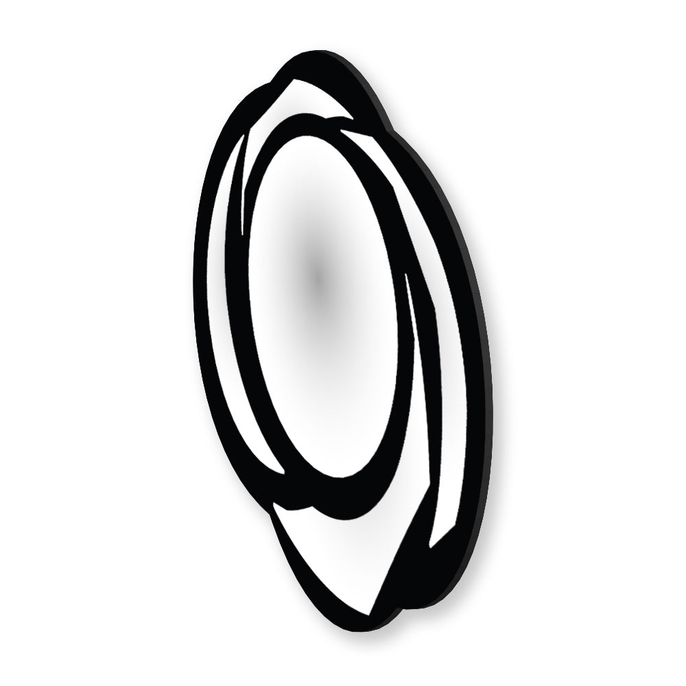 Specchio infrangibile in PVC alta densità modello VORTEX colore nero misura 70x60 cm - PlastiWood(14557865)