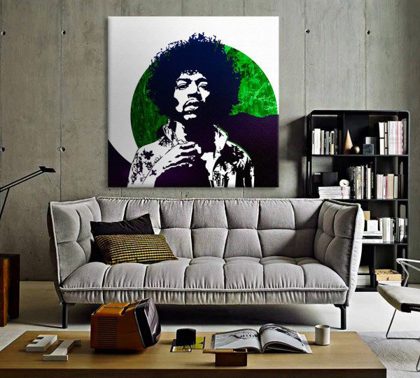 Stampa su tela Jimi Hendrix Quadro Canvas su telaio in legno - PlastiWood (14557987)