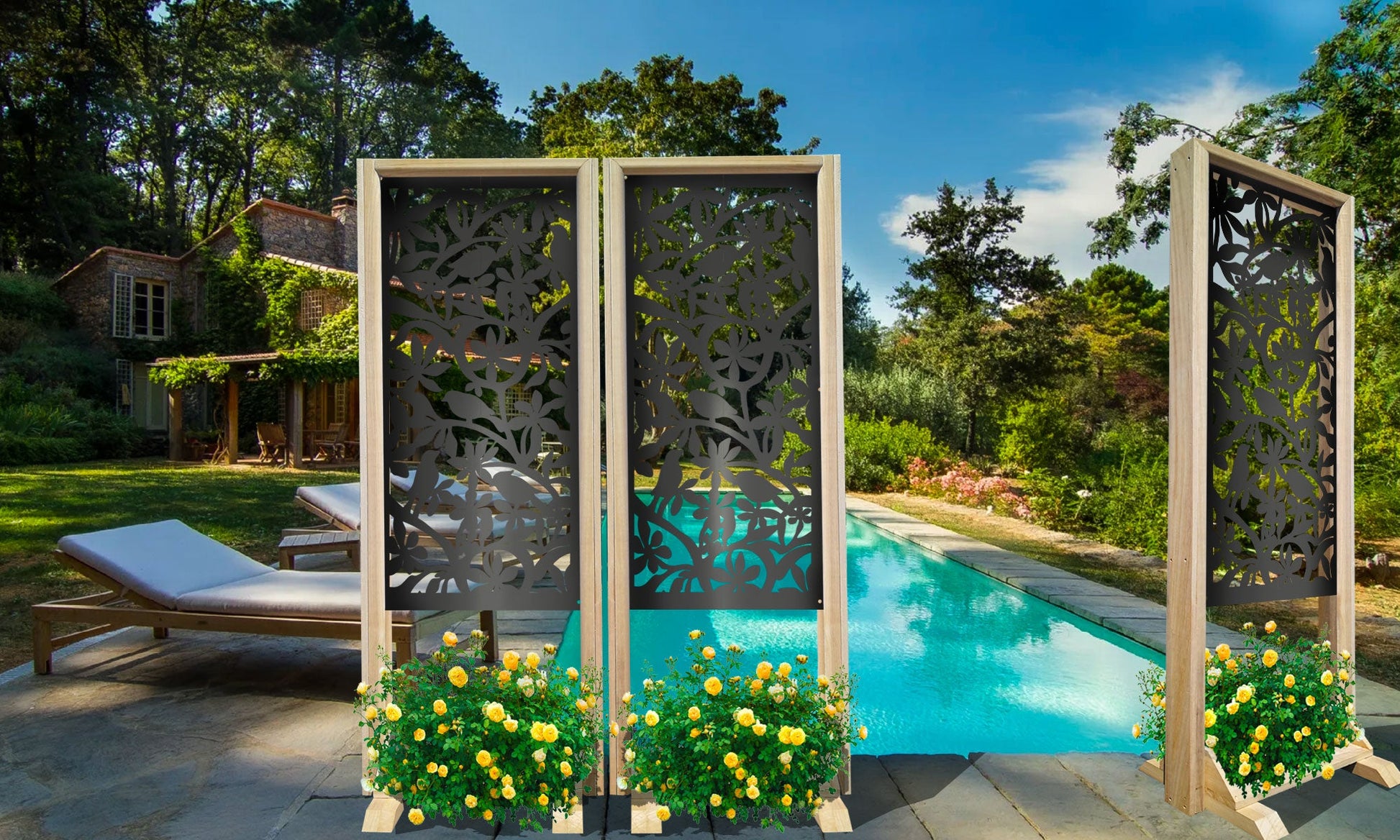 UCCELLINI - Separè - Paravento modulabile - 70x190cm - in Legno e PVC - PlastiWood (14558583)