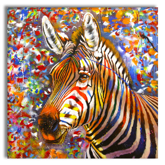 URBAN ZEBRA - Quadro stampato su Canvas e montato su telaio in legno - PlastiWood