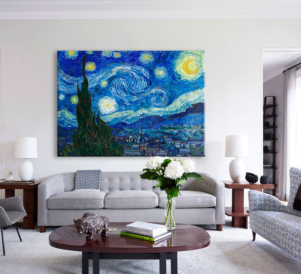 Vincent Van Gogh- Notte Stellata - Quadro Canvas su telaio in legno - PlastiWood (14558722)