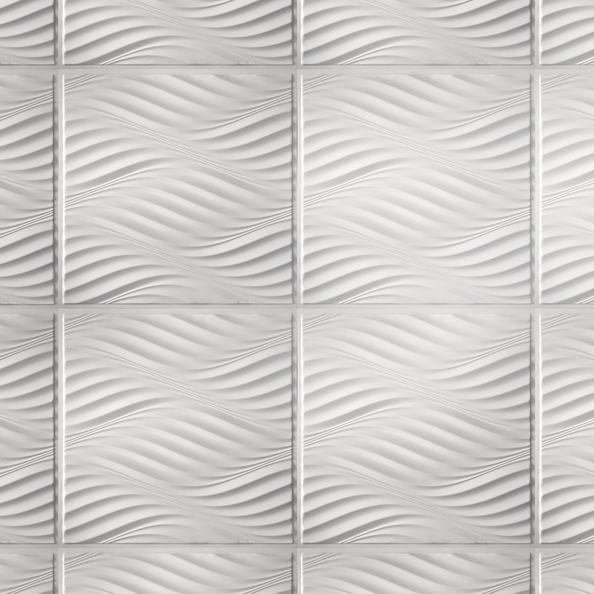 WAVES - Pannello per parete in PVC a rilievo 3D - 59,5cmX59,5cm - PlastiWood(14558762)