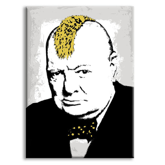 Winston Churchill - Banksy - Quadro stampato su Canvas e montato su telaio in legno - PlastiWood