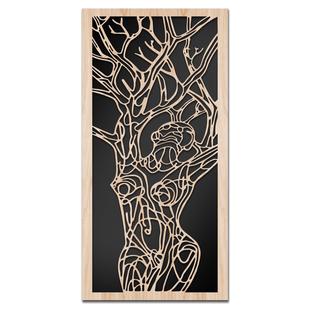 WOMAN TREE - Quadro arredo LASERCUT composito Legno e PVC - PlastiWood